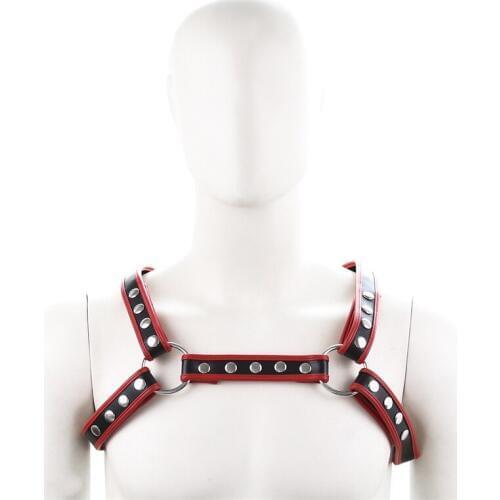 BDSM Gay Sexual Leather Chest Harness Men Adjustable Male Body Bondage Belts Harness Strap Stage Clubwear Gay Harness Clothes