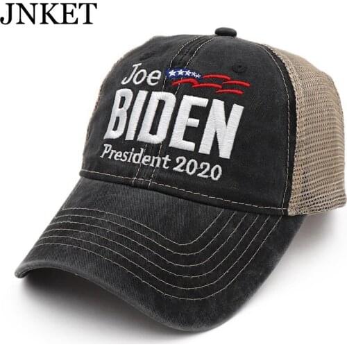 JNKET New Joe Biden 2020 Election Baseball Cap Unisex Breathable Mesh Cap Trucker Hat Washed Fabric Snapbacks Hat Casquette