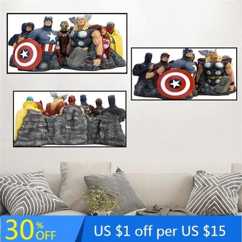 Classic Marvel Avengers Poster Captain America Thor Canvas Painting Pop Wall Art Pictures Bedroom Kids Room Home Cuadros Decor