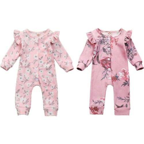 Citgeett Spring Baby Clothing Newborn Baby Girl Floral Clothes Striped Long Sleeve Romper Jumpsuit Outfits Cotton Playsuits