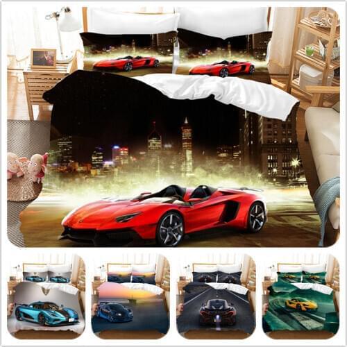 3D High Quality Racing Car Print Duvet Cover Wolf Duvet Cover Set US/EU/AU Twin/Queen/King Size 2/3pcs Designer Bedding