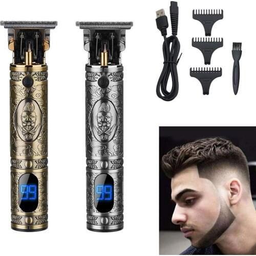 T shaped Hair Clipper Professional Hairdressing Usb Rechargeable Electric Hair Clippers T-Blade Trimmer LCD Display Hair Trimmer