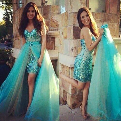 Mint Green Crystal Beading Prom Dress Sexy Two Piece Long Special Occasion Dress Party Gown robe soirée longue