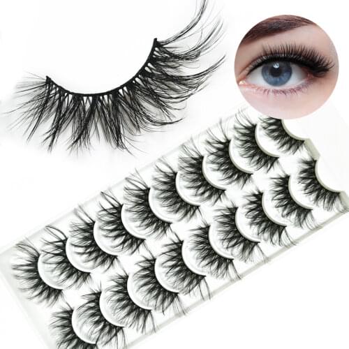 NEW 10 pairs fake Eyelashes 100% Mink Eyelashes Mink Lashes Natural Dramatic Volume Eyelashes Extension makeup False Eyelashes