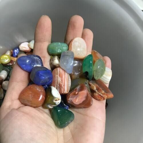 Natural Agate Polished Colorful Agate Tumbled Stone Gravels For Garden Aquarium Decoration