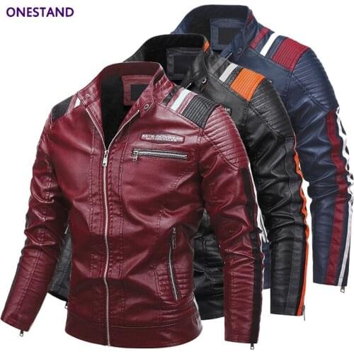 ONESTAND Men's Faux Leather Jackets