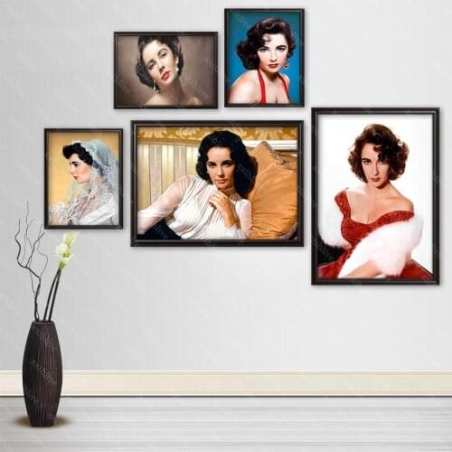 Classic Actors Elizabeth Taylor Posters Wall Art Decor Picture Modern Home Room Decoration Quality Canvas Painting More Size