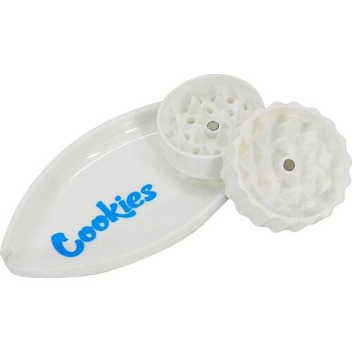 Plastic Smoking Herb Grinder Tray 40MM Tobacco Grinders & Roll Combo All In One 2 Parts Layers Bath Shape Cigarette Hand Muller
