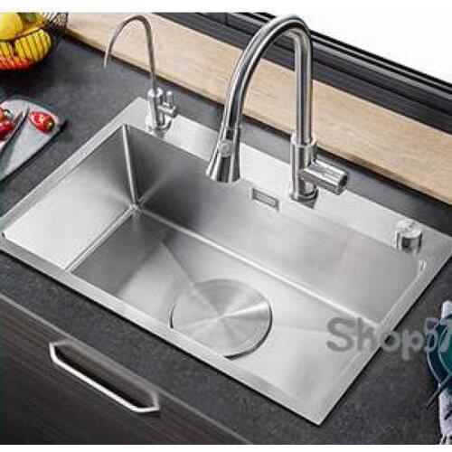304 Stainless Steel Manual Sink Single Sink Large Under Counter Basin Kitchen Sink Built-in Household Vegetable Sink