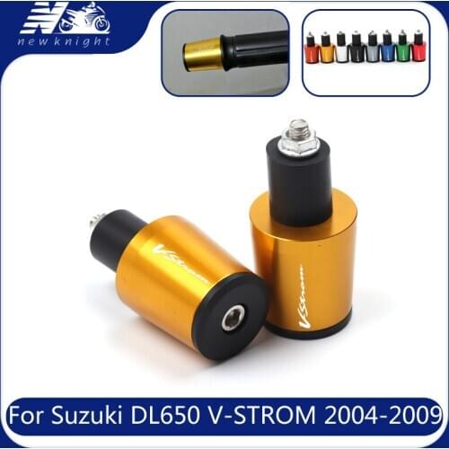 With Logo 8 Colors For Suzuki DL650 V-STROM 2004-2009 7/8'' 22mm Motorcycle CNC Handlebar Grips End Handle Bar Cap End Plug