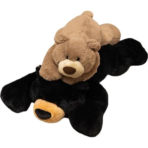 Cute Animal Sweet Brown Bear Plush Toy Soft Cartoon Black Bear Pillow Stuffed Doll Baby Pillow Gift