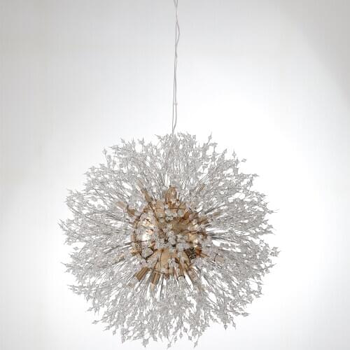 Modern Dandelion Crystal Chandelier Gold Silver Ball Chandelier North Europe Creative Bedroom Living Room Study Chandelier