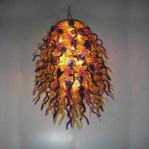 Modern Hand Blown Glass Chandelier Lighting Energy Saving LED Source W70xH110cm Art Pendant Lamp Living Room Decoration