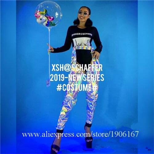 Party girl dance suit sexy lady stage performance clothes nightclub Halloween glasses women bodysuit bar DS DJ outfit