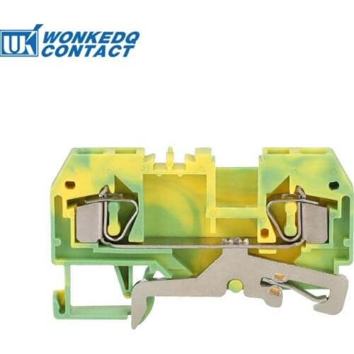 10Pcs 281-907 Connector DIN Mount Ground Spring Cage Connection Terminal Blocks 2 Conductor through