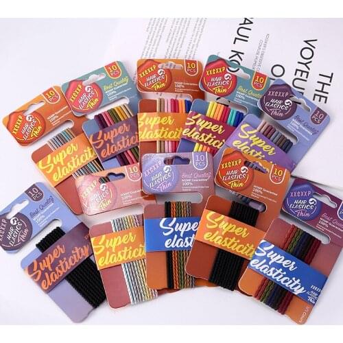 New 10pcs Girls Colorful Nylon Small Elastic Hair Jewelry Children Ponytail Holder Rubber Bands Headband Kids Hair Accessories