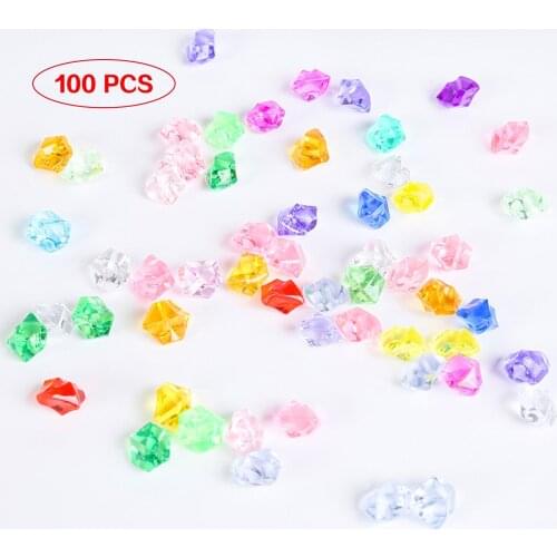 100pcs Artificial Ice Bare Irregular Plastic Ice Photography Fish Tank Decoration Acrylic Vase Fillers for Home Party Decoration