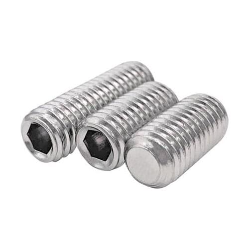 2pcs M16 flat end Allen screw hexagon socket set grup screws grups precision bolt stainless steel bolts GB77 12mm-60mm long
