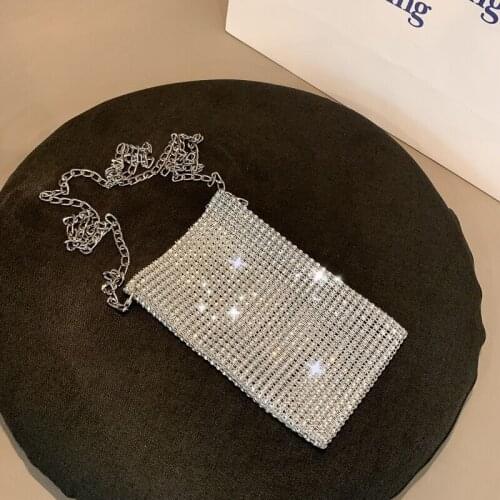 2021 Ladies Shoulder Small Bag Women Summer Female Purse Top Quality Phone Pocket Rhinestone Women Fashion Bags for Girl