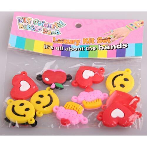 24 bag (12pc mix different design charm) for Gift Loom Kits Fun Loom Rubber Bands Kit DIY Bracelets Colorful Children Toy Gift