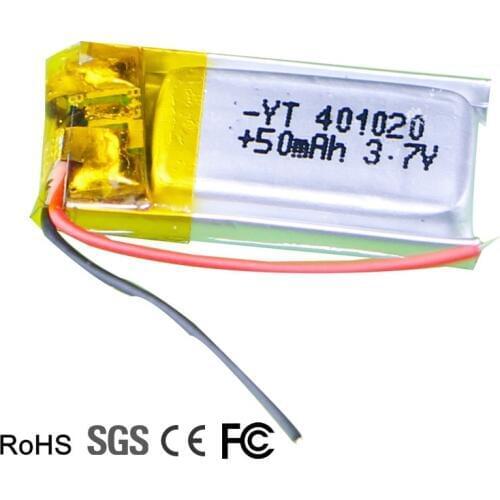 3.7v 50mah 1S RC Toys Rc Cars Bluetooth speaker Bluetooth headset digital products Lithium polymer battery 3.7V 401020