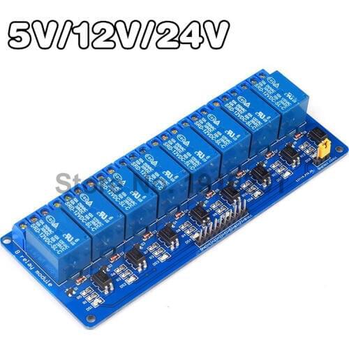 5V 12V 24V 8 Channel Relay Module Low Level Trigger with Optocoupler Relay Output 8 way Relay Module for Arduino