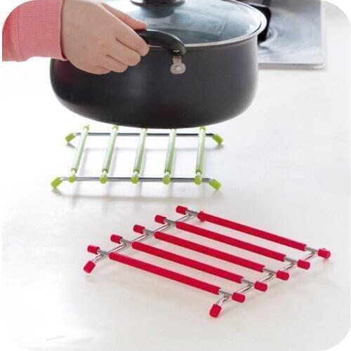 50pcs/lot Stainless Steel Silicone Mat For Pot Heat Insulation Dining Table Mats Placemats Green Red Pad Placemat Creative