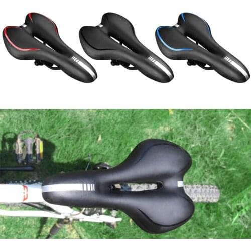 MTB Shock Absorbing Hollow Bicycle Saddle Gel Leather Seat Bicycle Accessories U2JB