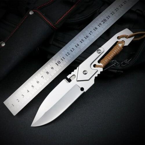 Free shipping Multi function knife hand forging high hardness stainless steel straight outdoor camping self defense EDC tool