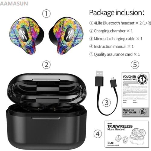 TWS Bluetooth Earphone 9D Sport Painted Gaming Wireless Headphones With noise cancelation Earbuds Mic For iphone Xiaomi HuaWei
