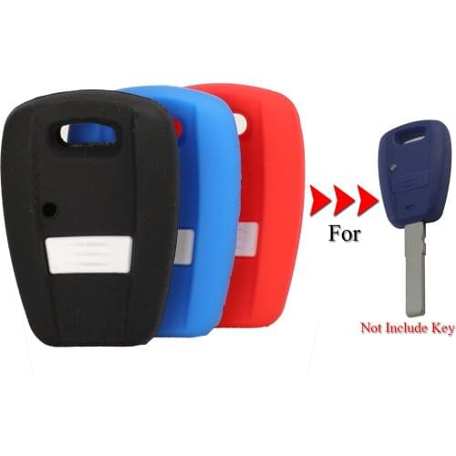 Kutery Silicone Rubber Car Key Cover Case For Fiat Bravo Doblo Punto Transponder Remote Key Protecor 1Button Replacement