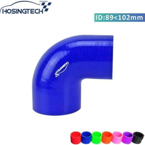 HOSINGTECH- high quality 4" to 3.5" 102mm to 89mm blue 90 degree reducer turbo hose