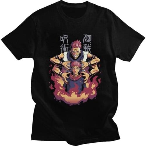 Classic Itadori Yuji Ryomen Sukuna T Shirts Men Short-Sleeve Jujutsu Kaisen T-shirts Streetwear Tee Tops Soft Cotton Tshirt Gift