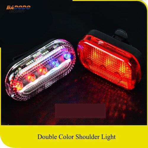 Red Blue LED Flashing Shoulder Light Traffic Warning Signal Lamp Patrol Warning SOS Emergency Light