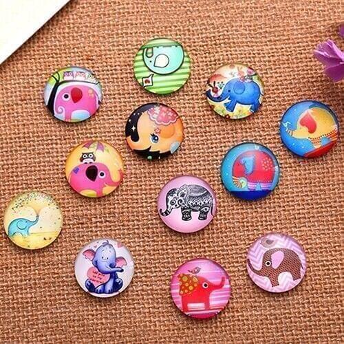 10mm Mixed Style Round Glass Cabochon Flatback Photo Dome Jewelry Finding Cameo Pendant Settings 50pcs/lot K04740