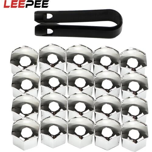 LEEPEE 20Pcs Car Wheel Nut Caps Auto Hub Screw Cover 17mm Bolt Rims Exterior Decoration Special Socket Protection Dust Proof