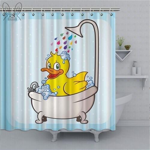 Cute Duck Bathing Shower Curtain Hot Customized Eco-Friendly Bathtub Curtain For Bathroom Decor