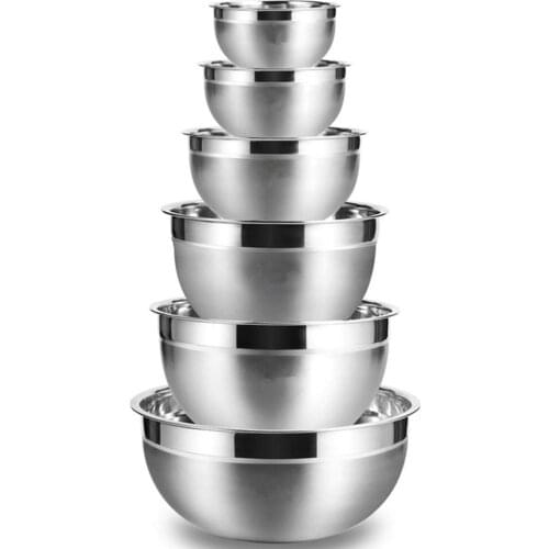 Stainless Steel Mixing Bowl (Set Of 6) Fruit Salad Bowl Storage Bowl Set Kitchen Salad Bowl