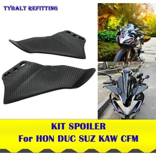 Motorcycle Winglet Aerodynamic Wing Kit Spoiler Rear View Mirror Fixed Wing For CFMOTO 250SR Suzuki GSX250 GSX250R