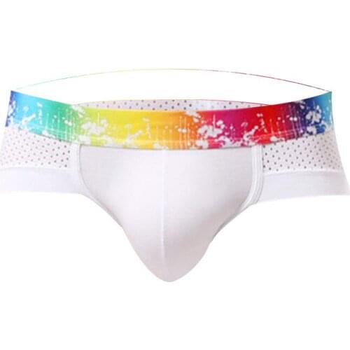 Soutong mens underwear mens colorful edge mesh modal low waist fashion breathable triangle underwear