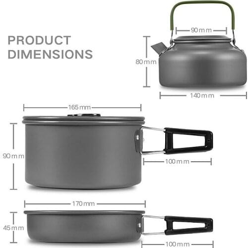 Outdoor Camping Backpacking Hiking Picnic Cookware Kit Cookware Set Camping Pots and Pans Set