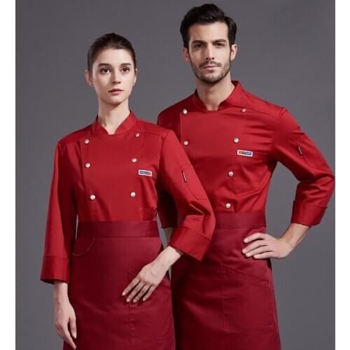 New Black White Chef Jacket Unisex Restaurant Chef Uniforms Summer Long Sleeves Chef Jackets Bakery Hotel Food Service AS366