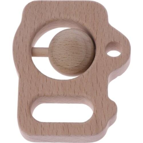 2021 New Baby Camera Beech Wood Rattle Teethers Hand Montessori Toy Play Gym Chew Toys