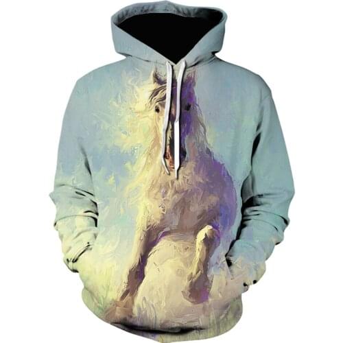 2021 New 3D Kids Boy Girl Unisex Child Hoodies Printed Sweatshirt Horse Animal Pattern Pullover Fashion Casual Men Women Hoodie