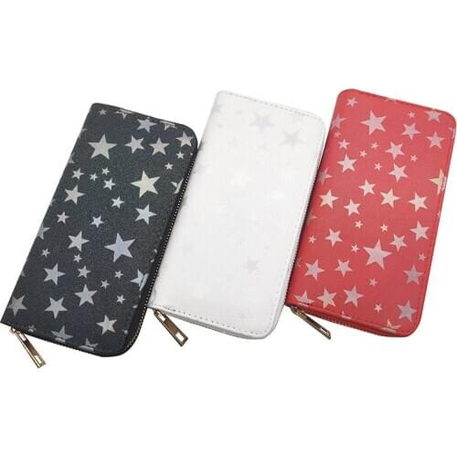 KANDRA New Star Pu Leather Wallet Clutch Purses Female Card Holder Coin Purse Zipper Phone Bag High Quality