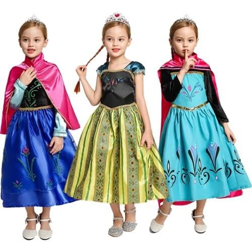 Anna Princess Dress Girls Costumes Girls Party Dress Up Fantasy Dress Up Clothes Carnival Birthday Clothes Anna Princess Costume