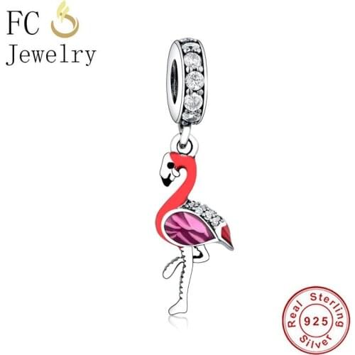 FC Jewelry New Authentic 100% 925 Silver Bird Pendant Bead With Zirconia Fit Original Brand Charm Bracelet For Making Berloque