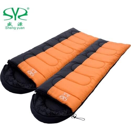 Door adult camping lunch break camp of spring and summer autumn and winter warm ultra light 4 times thicker sleeping bag