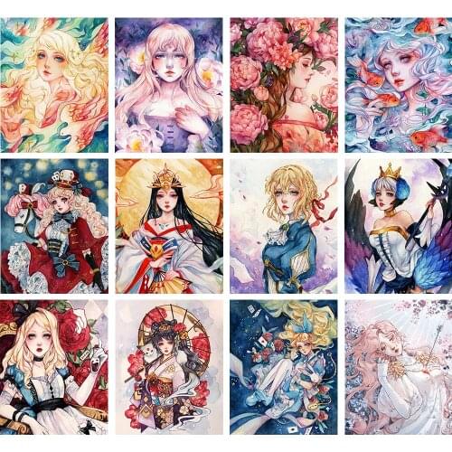 Frame DIY Painting By Numbers Cartoon Girl Pictures Handpainted Oil Painting Unique Gift For Modern Home Decortion