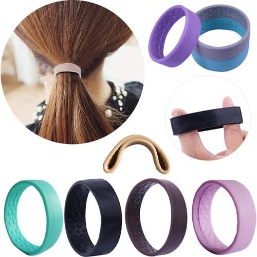 Silicone Foldable Elastic Hairband Women Girls Magic Ponytail Holder Stretch Hair Tie Ponytail Headband Rope